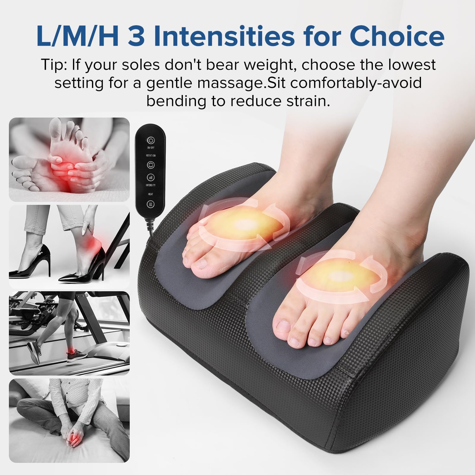 Foot Massager Christmas Gifts for Women,White Elephant Gifts for Adults Cordless Shiatsu Foot and Calf Massager with Heat, Deep
