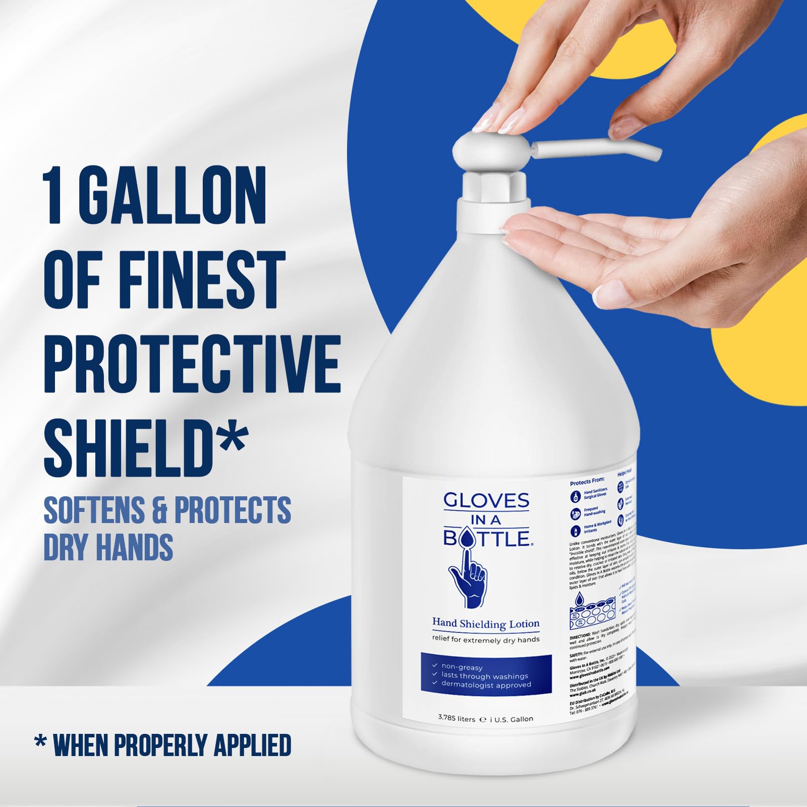 Gloves in a Bottle Shielding Lotion for Dry Itchy Skin, (1 Gallon)