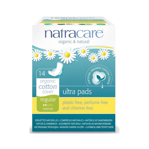 Natracare Cotton Natural Feminine Ultra Pads Regular With Wings By Natracare, 14 Ea, 14 Count