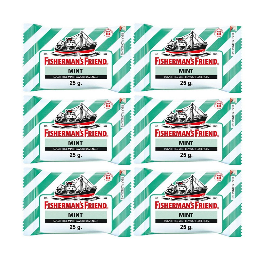Fishermans Friend Sugar Free Mint Flavour lozenges 25g (Pack of 6)