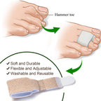 Welnove 6Pcs Hammer Toe Straightener, Hammer Toe Splints, Toe Cushioned Bandages for Correcting Hammer Toes, Broken Toes, Crooke