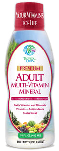 Tropical Oasis Adult Liquid Multivitamin -Liquid Multi-Vitamin and Mineral Supplement with 125 Total Nutrients Including; 85 Vit