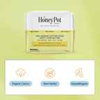 The Honey Pot Company - Pads for Women - Non-Herbal Heavy Flow Daytime Pads w/Wings - Organic Cotton Cover & Ultra-Absorbent Cor