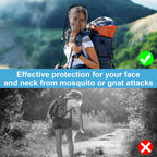2 Pack Mosquito Head Net Mesh for Insect, Face Neck Fly Netting Hood from Bugs Gnats Noseeums Screen Net for Hiking, Outdoors, F