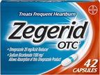 Zegerid OTC Heartburn Relief, 24 Hour Stomach Acid Reducer Proton Pump Inhibitor with Omeprazole and Sodium Bicarbonate, Capsule