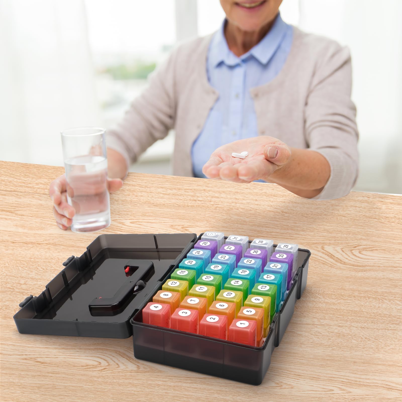Monthly Pill Organizer 2 Times a Day,30 Day Pill Organizer 2 Times a Day,Pill Boxes and Organizer 2 Times a Day with Travel Case