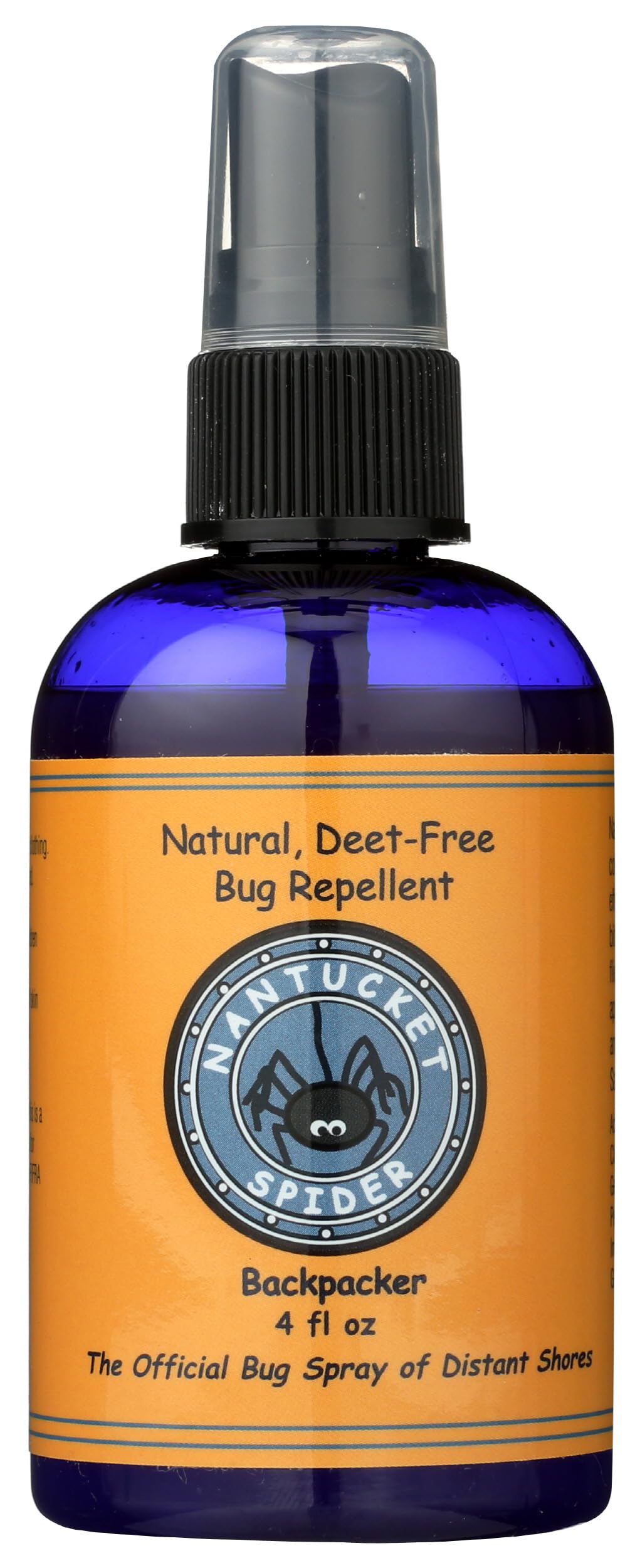 Nantucket Spider Natural Bug Spray for Adults and Kids - 4 oz | Long-Lasting Protection Against Mosquitoes, Biting Flies, Wasps,