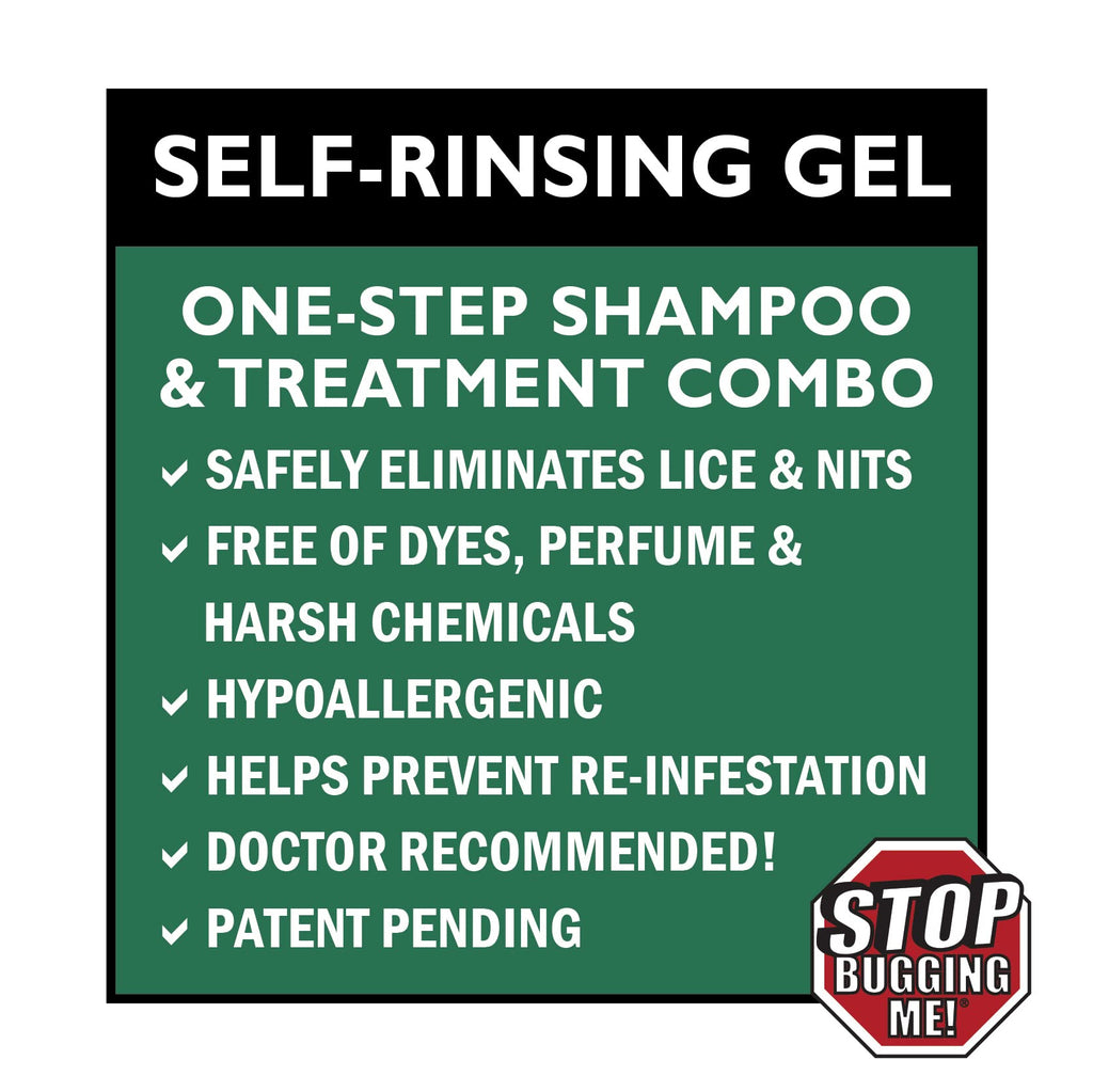 Stop Bugging Me! All-Natural 2-in-1 Super Lice Treatment Gel Shampoo, 8 oz | Safely Eliminates Lice & Eggs