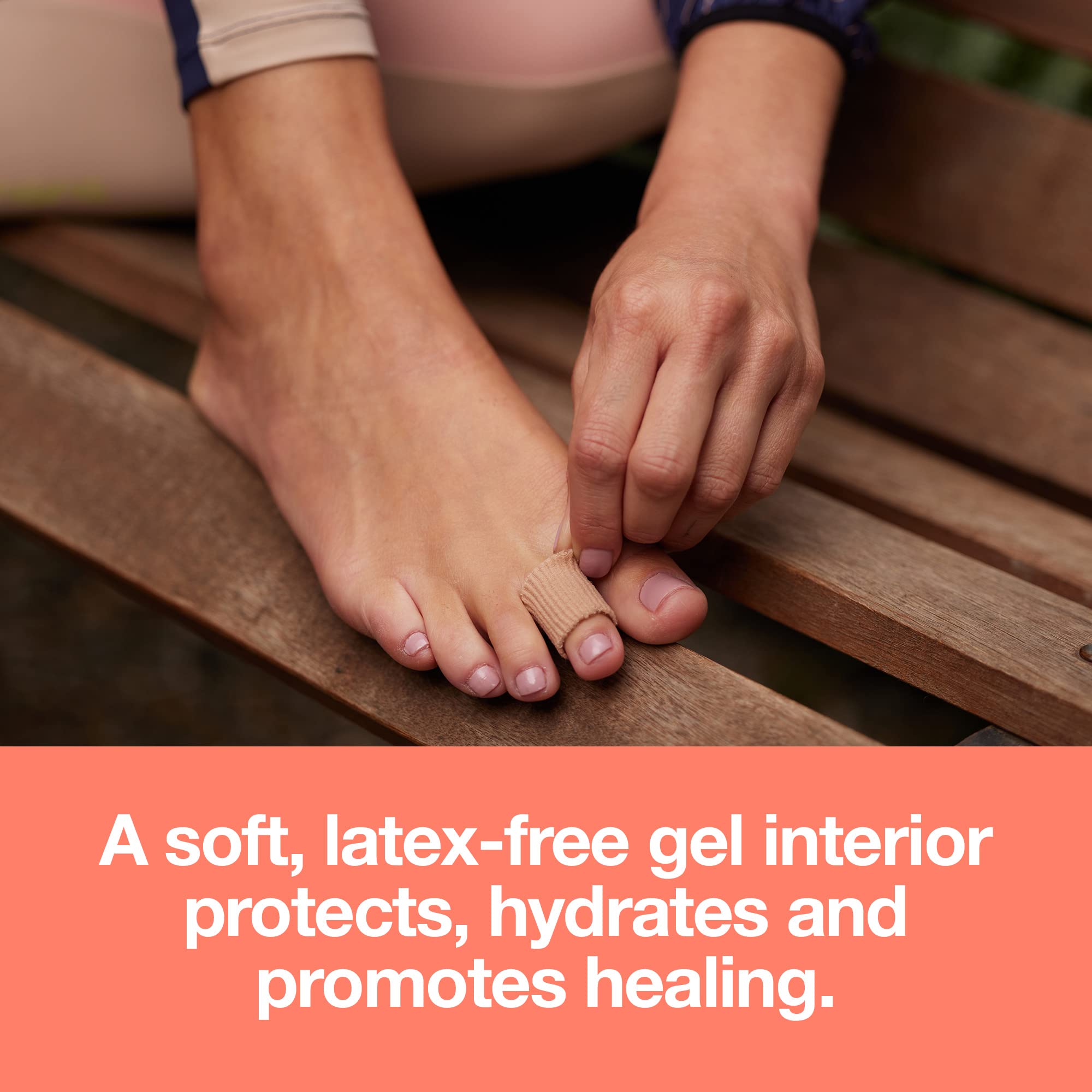 ZenToes Toe Tubes - Fabric Sleeve Protectors with Gel Lining - 5 Tube Sleeve Set - 29'' of Gel Lined Tubing, Size Small (1/2 Inc