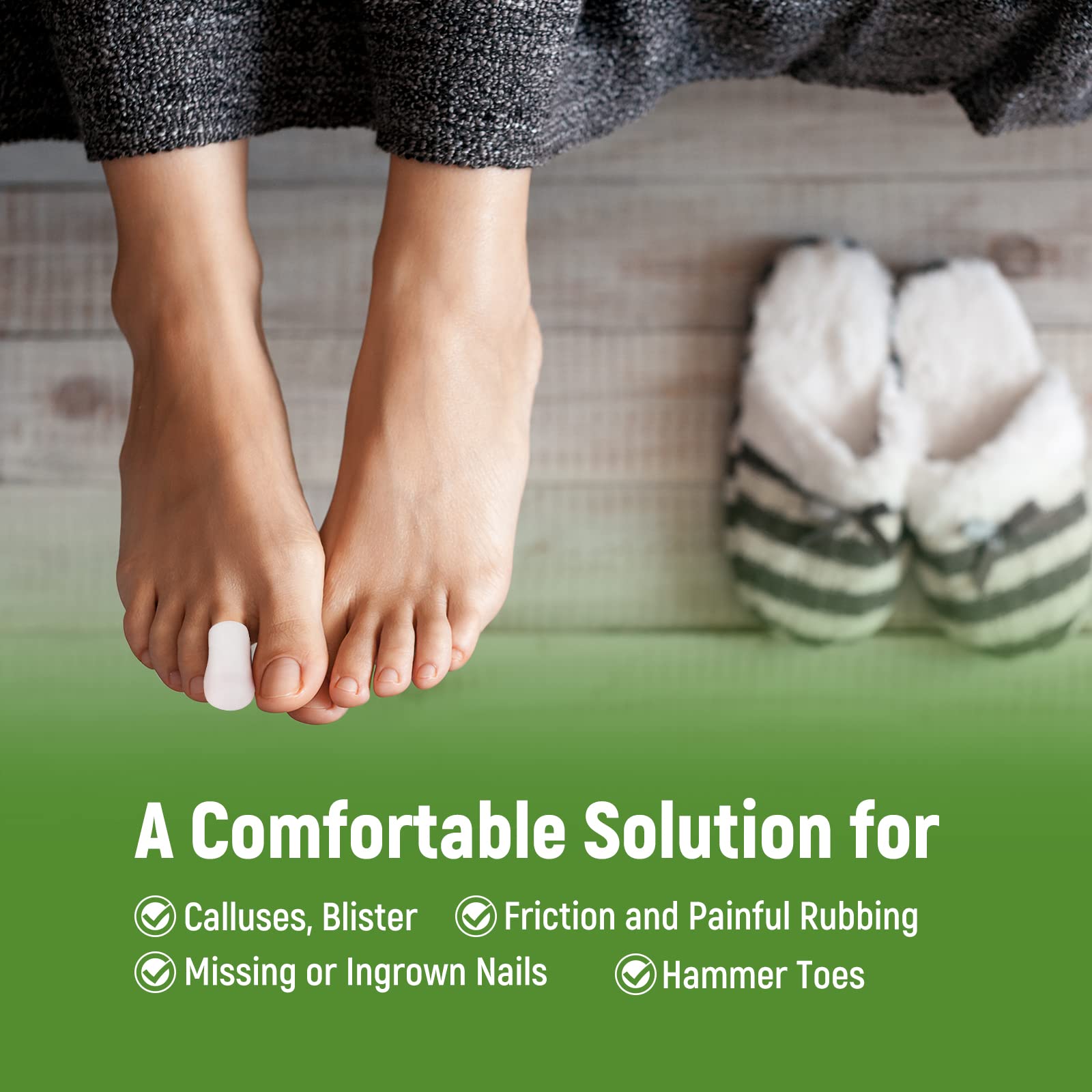 Bukihome Big Toe Protectors 10 ct, Silicone Toe Caps to Cushion Hammer Toe, Blister, Corn, Callus, Great for Running, Walking, S
