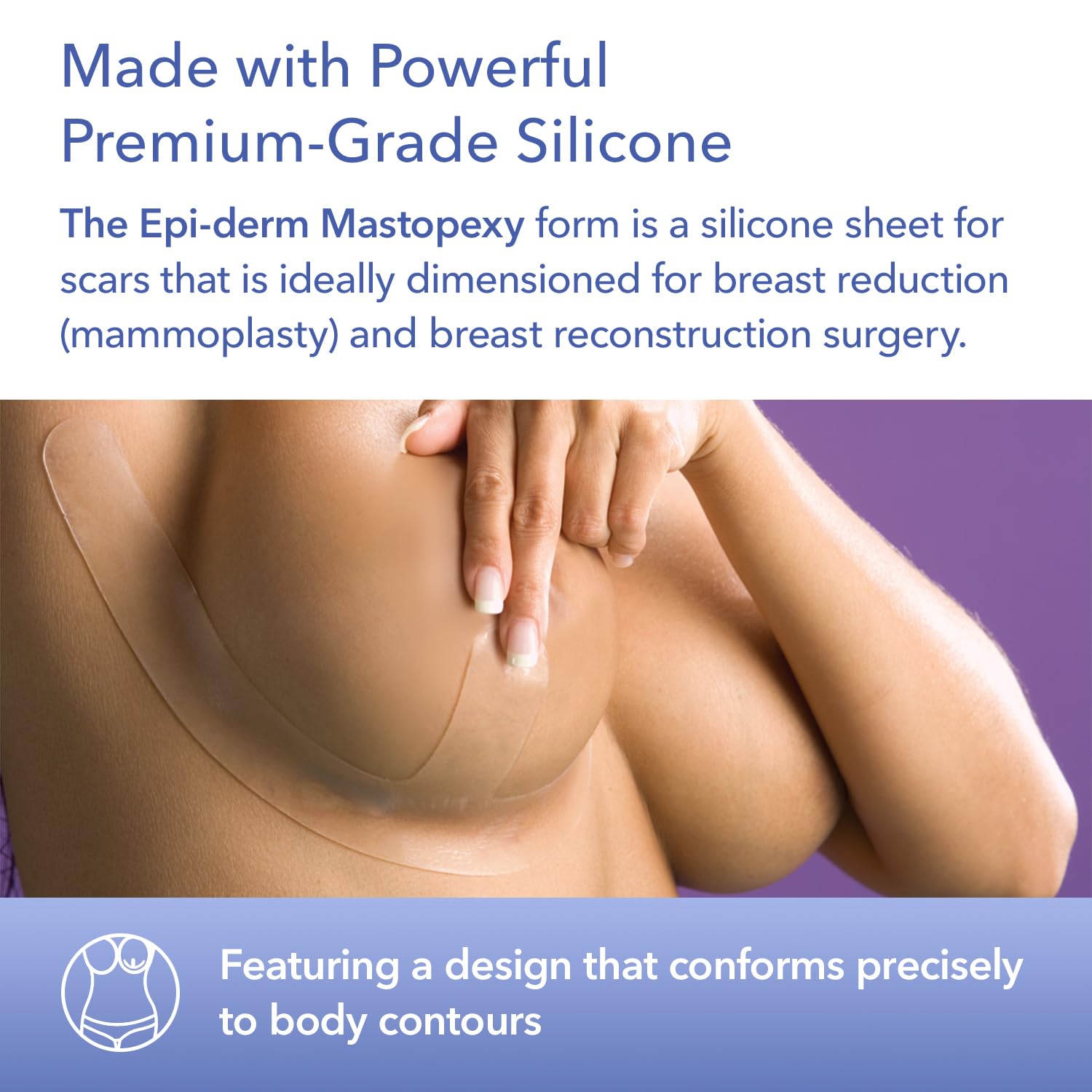 Biodermis Epi-Derm Mastopexy Anchor Shape Silicone Scar Tape for Breast Reduction & Reconstruction Surgery, Scar Sheets for Flat