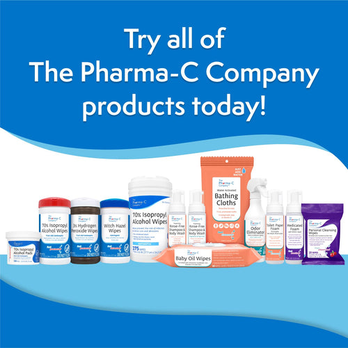 The Pharma-C Company 3% Hydrogen Peroxide Wipes [40 wipes] - First Aid. H202 Skin Safe Antiseptic Wound Cleaner.