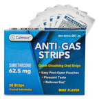 CALMOUR Anti Gas Relief 30 Strips | Mint Flavor Oral Dissolvable Anti Bloating Relief Strips | Rapid Gas Relief for Adults | Eff