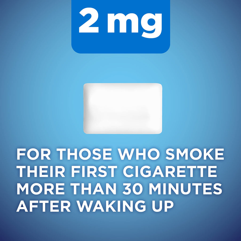 Amazon Basic Care Coated Nicotine Gum 2 mg, Ice Mint Flavor, Stop Smoking Aid, Relieves Nicotine Cravings to Help You Quit Smoki