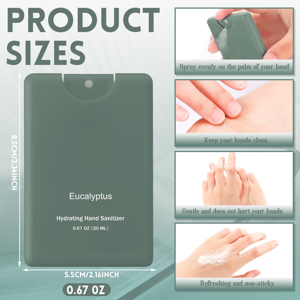 Dansib 24 Pack Dark Green Hand Sanitizer Spray Bulk Travel Size Mini Hydrating Hand Sanitizer for Coworker Staff Women End of Ye