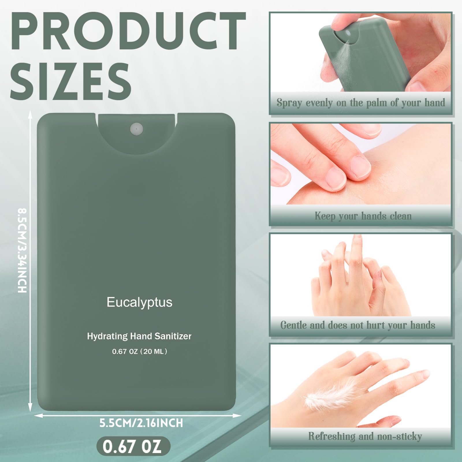 Dansib 24 Pack Dark Green Hand Sanitizer Spray Bulk Travel Size Mini Hydrating Hand Sanitizer for Coworker Staff Women End of Ye