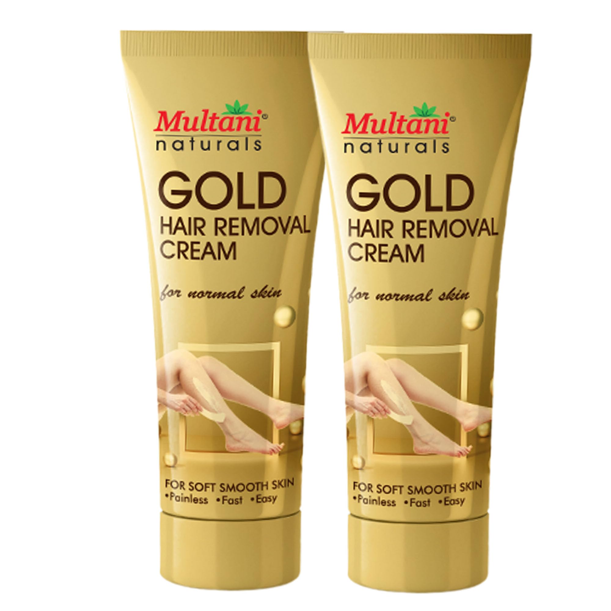 Multani Natural Gold Hair Removal Cream 60 Ml (Pack Of 2)| Radiance Formula Enriched With Gold Pearl Powder And Vitamin E | Pain