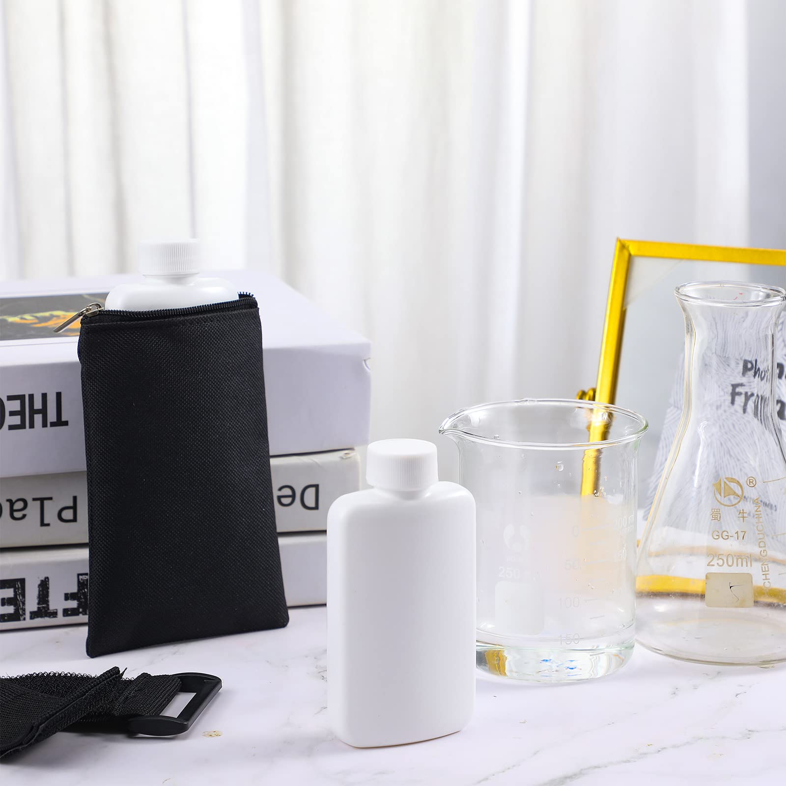 Remagr 14 Pcs Urine Show Complete Kit 2 Portable Empty Bottles 10 Adhesive Temperature Show Strip Hidden Leg Strap Urine Oxford