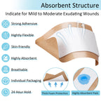 Geiserailie 30 Pcs Flexible Extra Large Adhesive Bandages 5 x 3 Sterile Fabric Adhesive Bandages with Non Stick Pad, Latex Free
