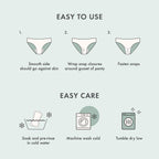 Rael Reusable Pads Menstrual, Organic Cotton Cover Pads - Postpartum Essential, Regular Absorbency, Thin Cloth Pads, Leak Free,