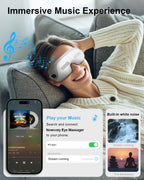 NOWCOZY Eye Massager with Heat, Smart Eye Massager with Bluetooth Music for Migraine Dry Eye Sleep Relief, Portable Massage Slee