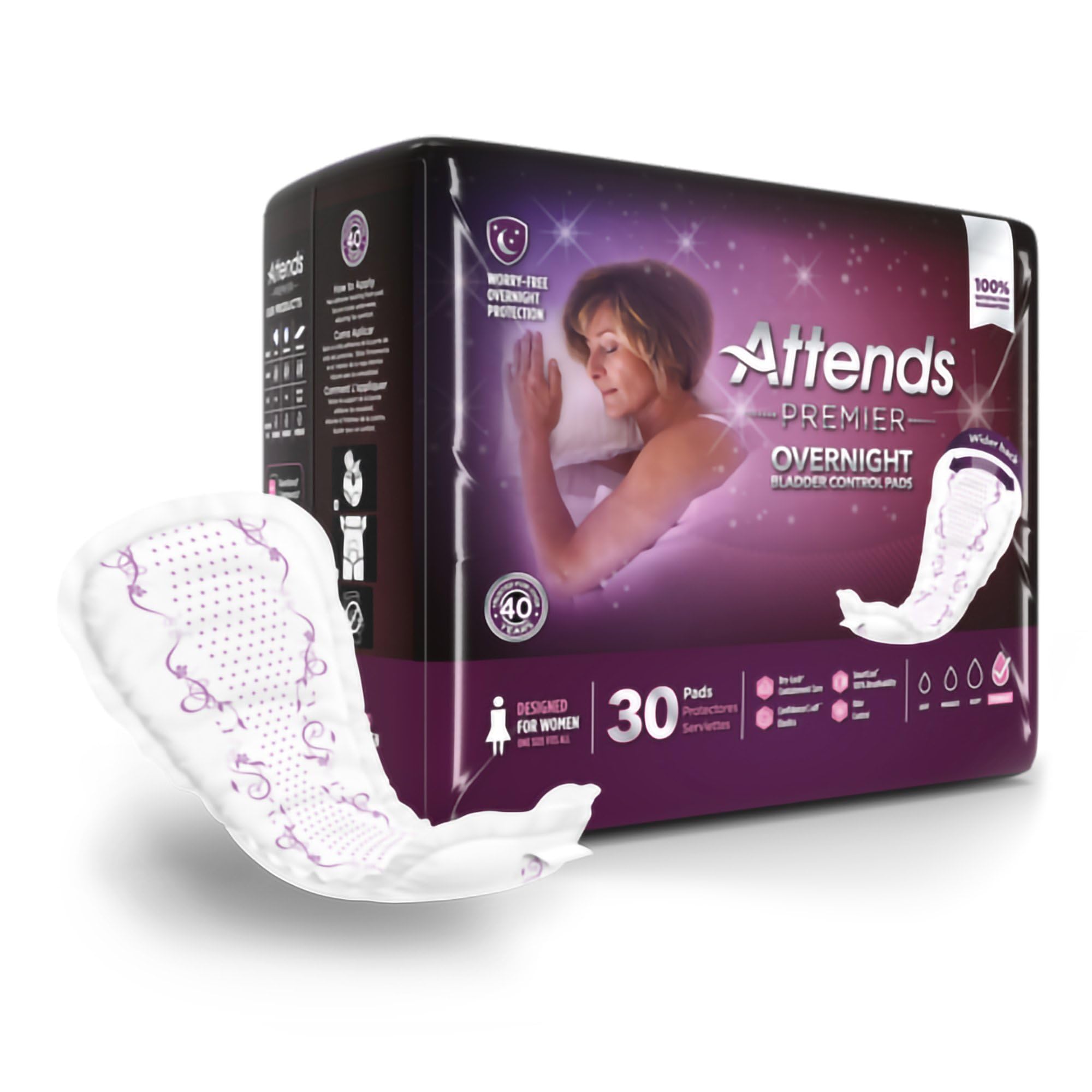Heavy Absorbency Bladder Control Pad, One Size Fits Most, 30 per Bag