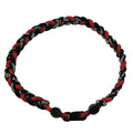 MapofBeauty 18 Fashion Three Braided Rope Sport Style Tornado Necklace (Black/Dark Red)