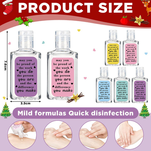 Sacubee 80 Pcs Thank You Gifts for Coworker Mini Hand Sanitize Gel Bulk Scent Hand Sanitizer Travel Size Inspirational Appreciat