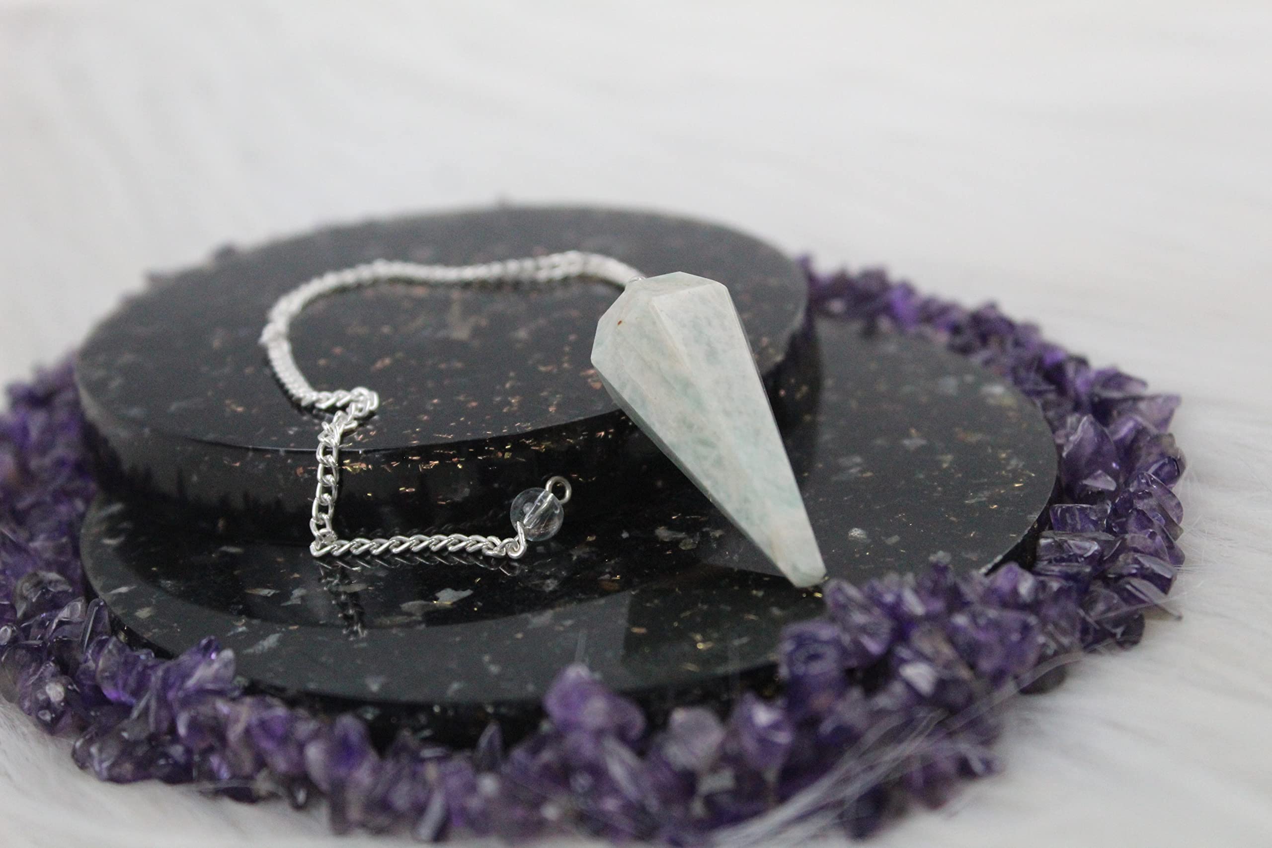 Jet Amazonite Cone Pendulum Dowsing Faceted Cone Shaped Positive Energy, Peace of Mind, Balance, Healing, Meditation Success spi