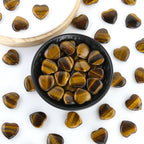 Nvzi Tumbled Polished Natural Tigers Eye Crystal Heart Stones, Crystals and Healing Stones Quartz Bulk for Wicca, Reiki, Healing