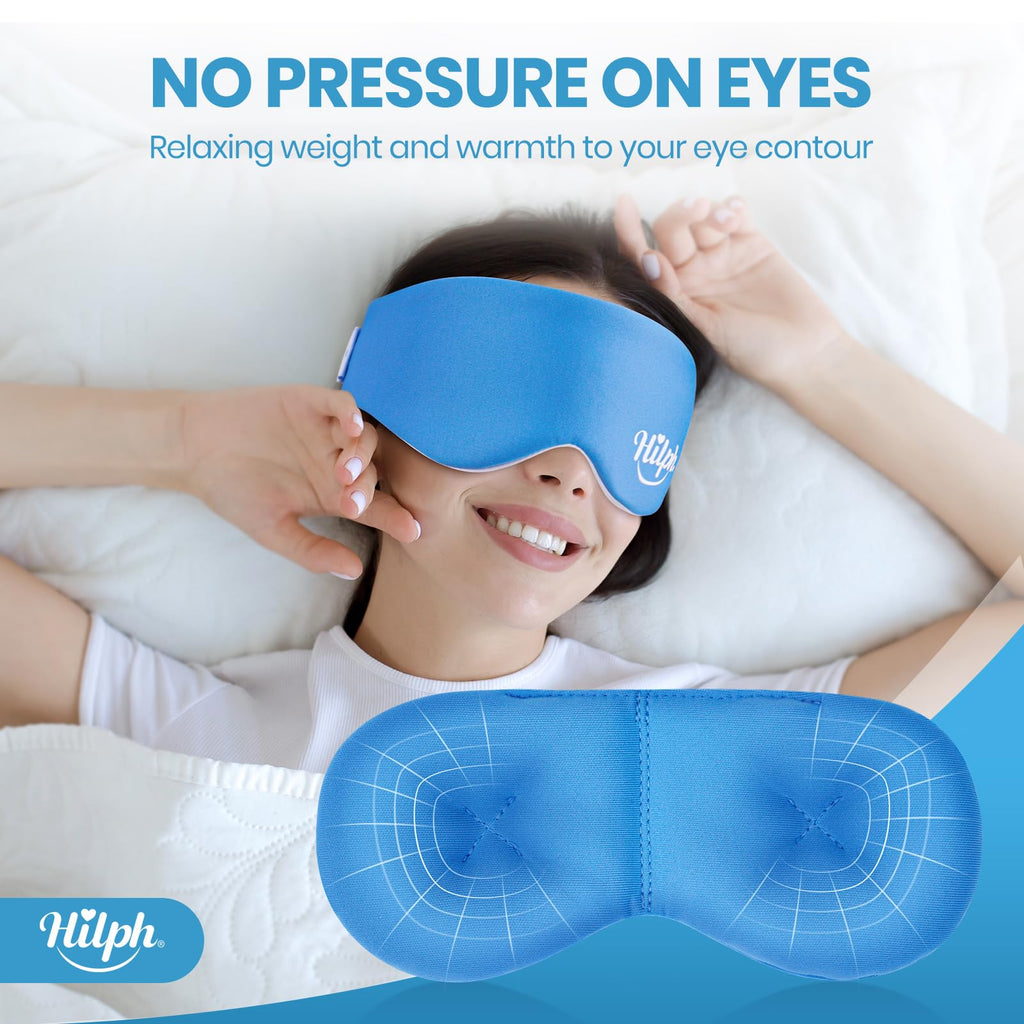 Hilph Microwave Heated Eye Mask for Dry Eyes, Warm Eye Compress Heat Therapy Weighted Eye Mask with Removable Cover for Blephari