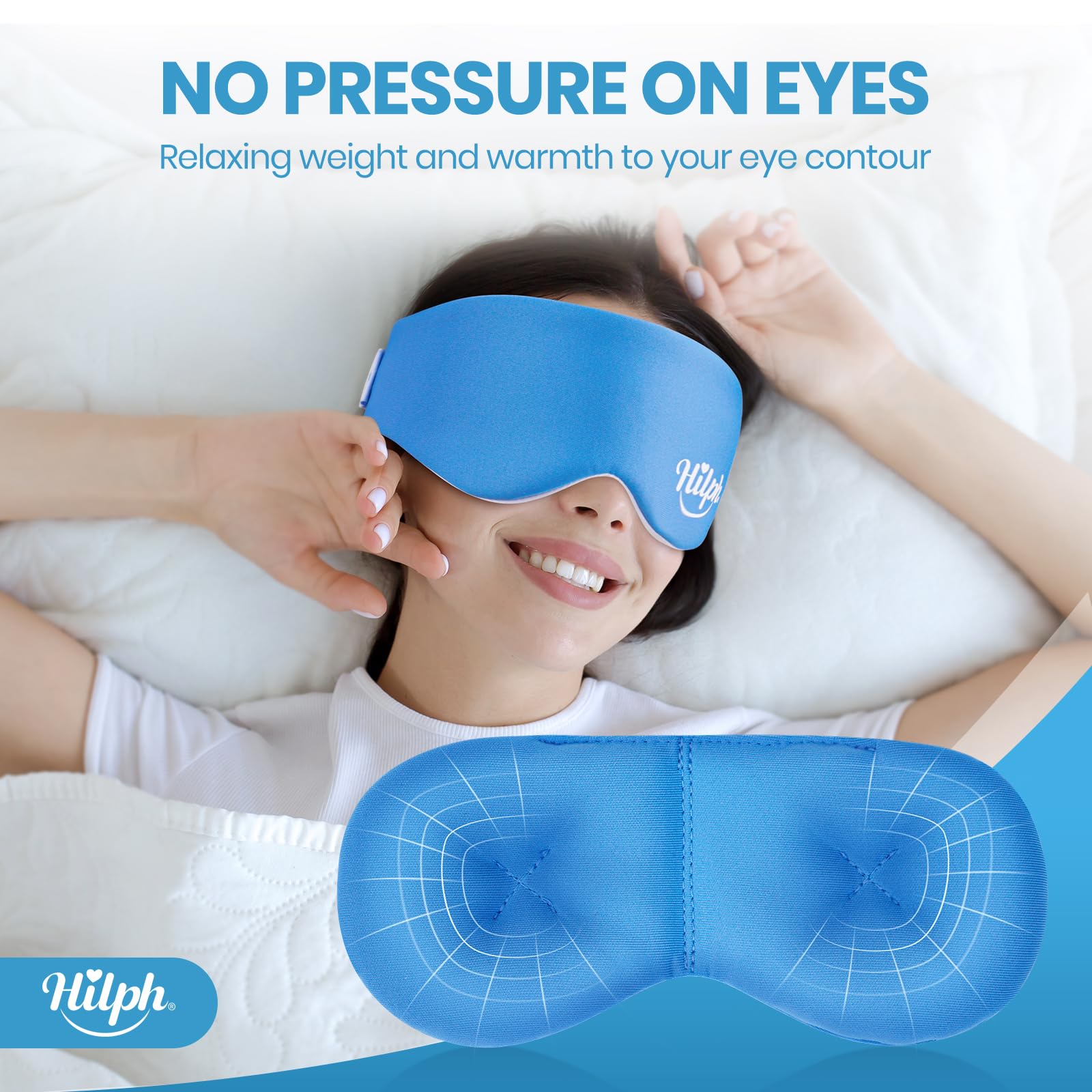 Hilph Microwave Heated Eye Mask for Dry Eyes, Warm Eye Compress Heat Therapy Weighted Eye Mask with Removable Cover for Blephari