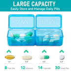 Monthly Pill Organizer 2 Times a Day, Portable AM PM Pill Box with Weekly Travel Bag, Large Capacity Medicine Organizer with Lab