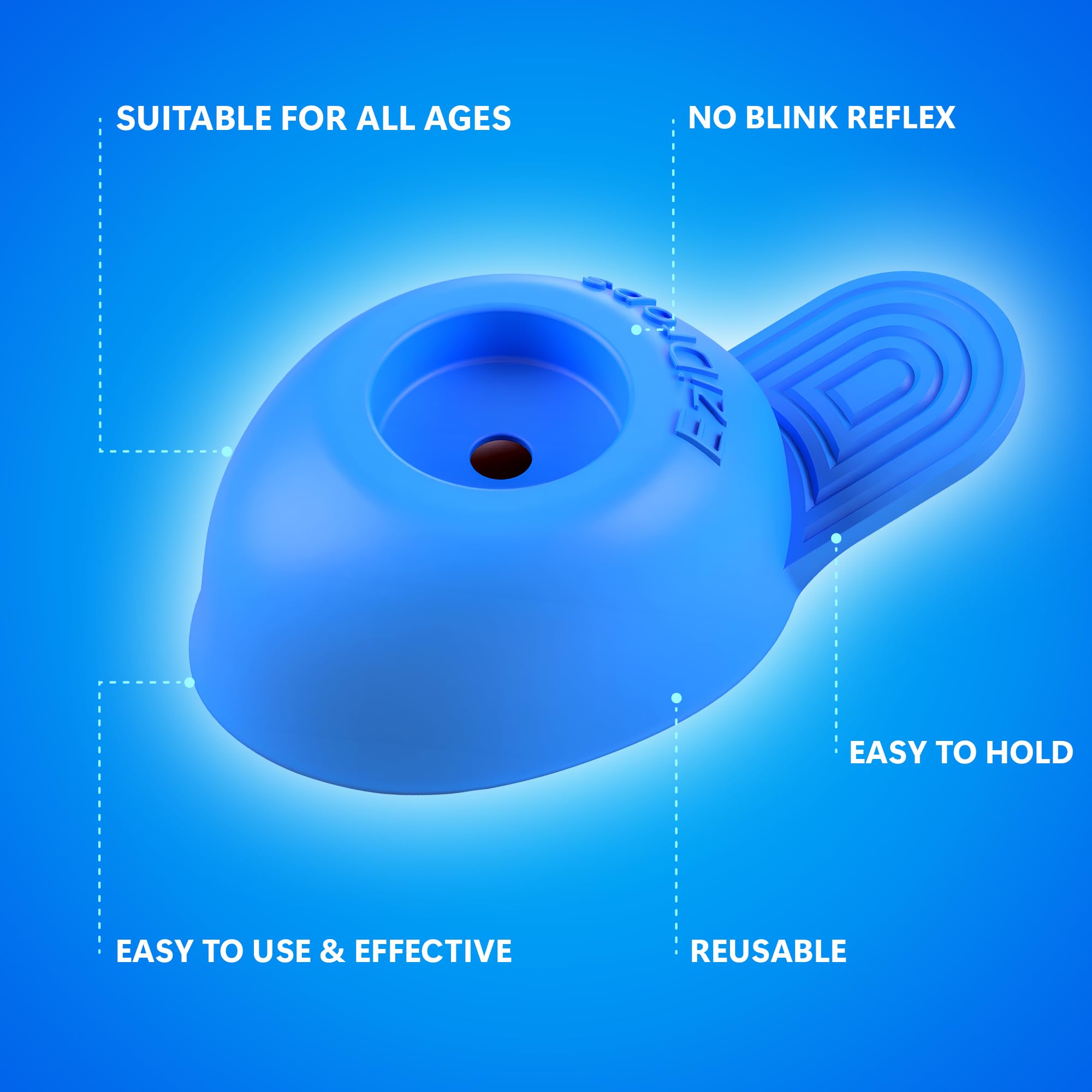 EziDrops Eye Drop Dispenser for Elderly - Suitable for All Ages - Easy-to-Use Eye Dropper Dispenser for Wide/Flat Head Bottles -