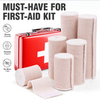 ZJCCTO Elastic Bandage 4 Pack. 3 Inches Wide x (13 to 15 ft. When Stretched) with Hook and Loop on Both Ends, Latex Free Bandage