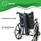 NYOrtho Oxygen Tank Holder for Wheelchair - D & E Cylinder Transport Bag Adjustable Straps Easy to Clean, Heavy Duty, Waterproof