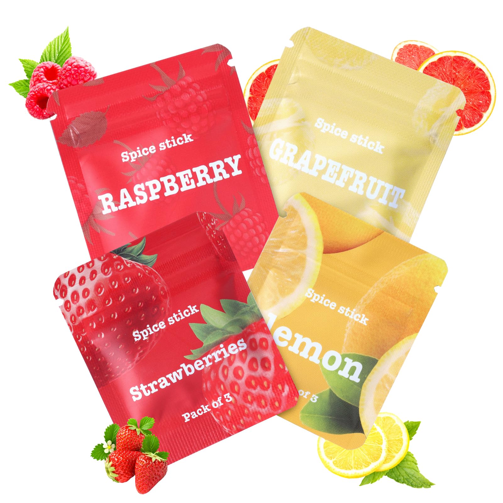 Boderi Plant Based Citrus Sweets Cores, 4 Packs, to Help Break Bad Habits Naturally, 12 Cores Total, Grapefruit Lemon Raspberry 