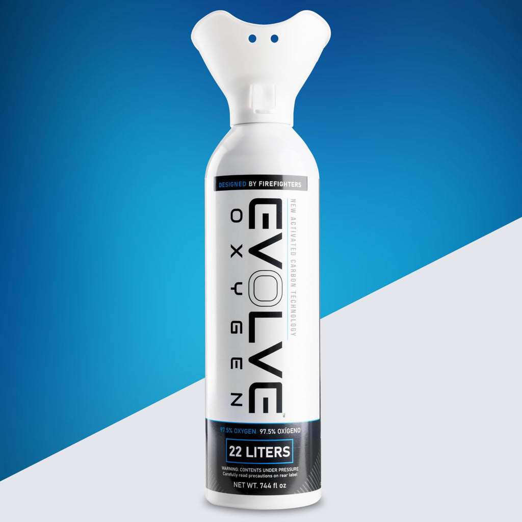 EVOLVE 22-Liter Pure Oxygen Canister with Breathing Cup | Portable Oxygen Can | Ideal for Home Use and Outdoor Activities | Desi