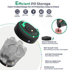 HIONXMGA Large Pill Dispenser with 7 Compartments, Portable Pill Bottle Organizer for Travel, Anti-Mix Supplement Organizer Easy