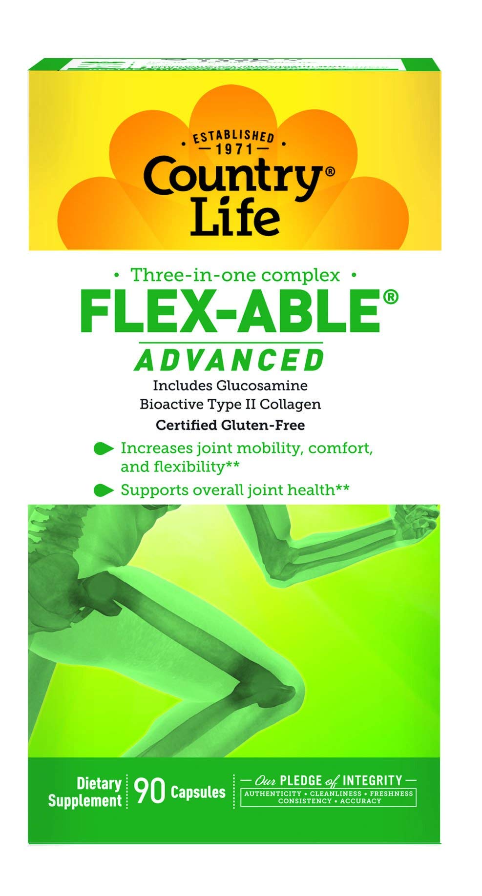 Country Life Flex-Able Advanced Capsules, 90 Count, Certified Gluten Free
