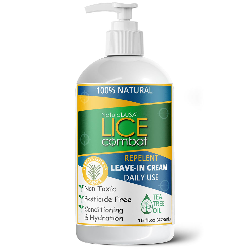 NatulabUSA Lice combat repellent Leave-in Cream. All-Natural Lice Treatment, Helps Prevent Lice Infestations. Works Great on Lic