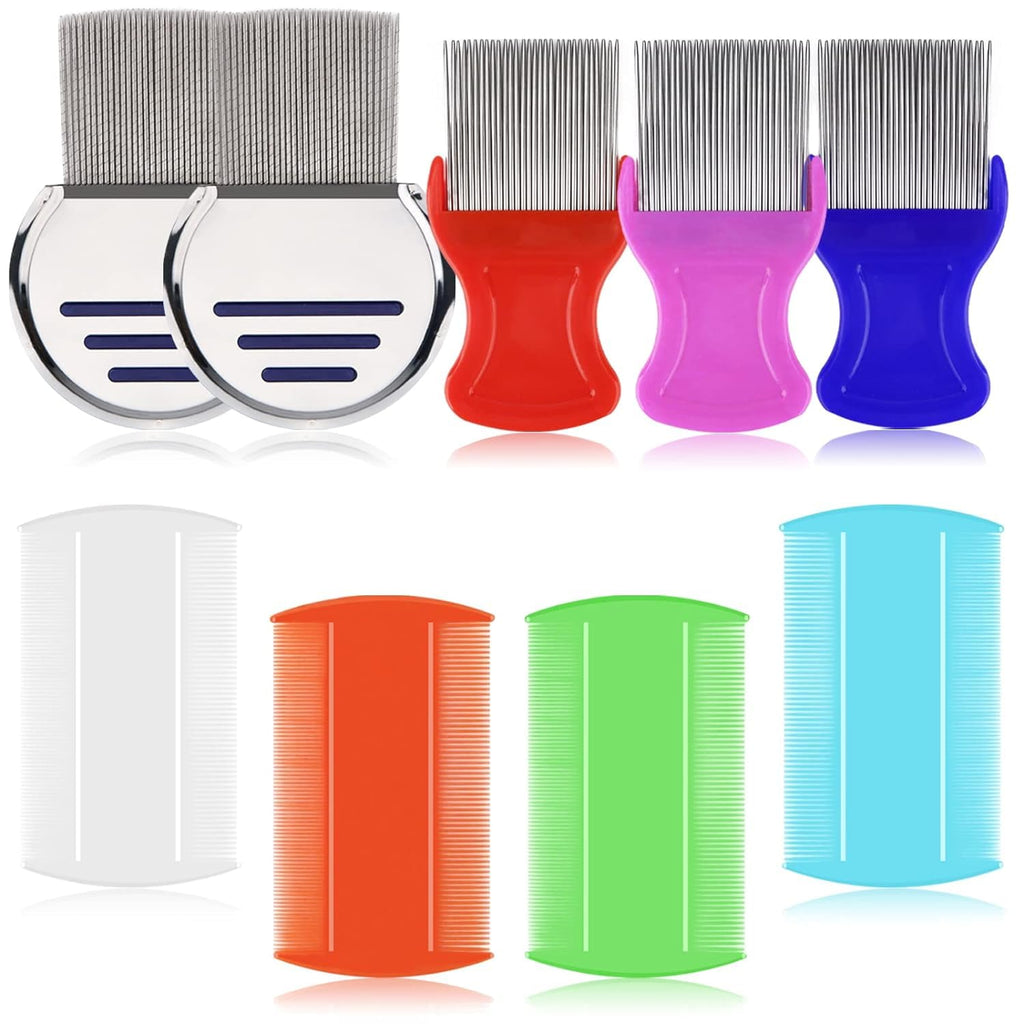 LABOTA 9 Pcs Lice Combs, Flea Combs, Hair Comb Double Sided Fine Tooth ...