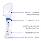 Crane x HALLS Corded Personal Steam Inhaler for Sinus, Congestion, Cough, & Cold Relief, Vapor Pad Compatible, White