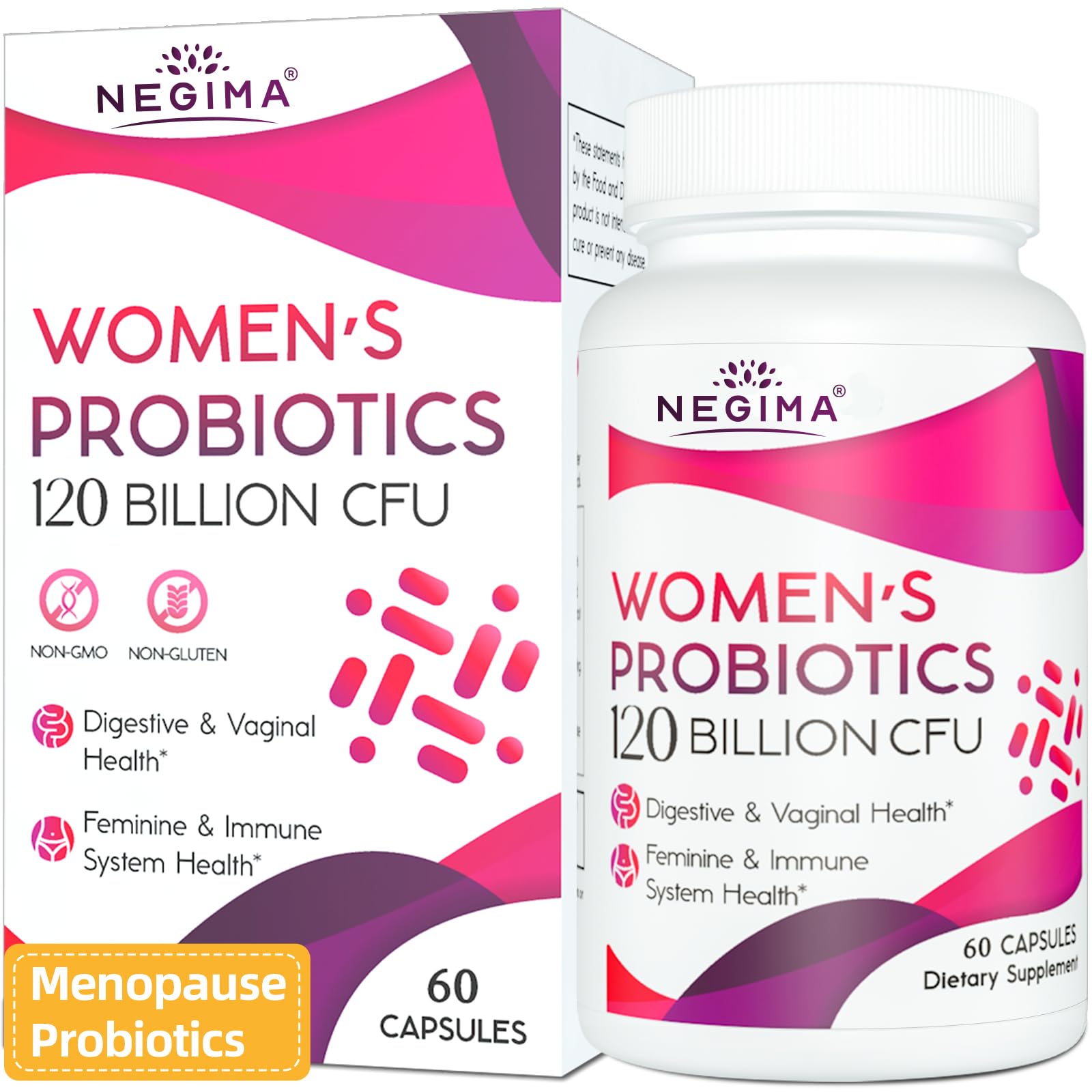 Menopause Supplements for Women, 120 Billion CFUs Probiotics for Women, 13-in-1 Herbs & Botanicals Complex, for Hormone Menopaus