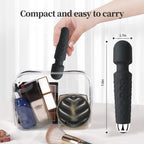 Vibrating Shoulder Muscle Massager, USB Rechargeable, Waterproof, 20 Speeds, 8 Vibration Modes, Mini, Travel Size (Black)