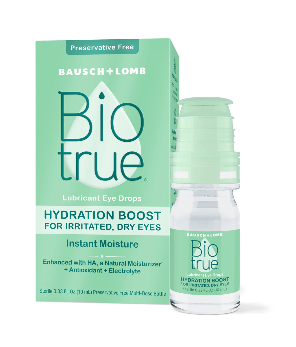 Biotrue Hydration Boost Eye Drops, Preservative Free, Soft Contact Lens Friendly for Irritated and Dry Eyes from Bausch + Lomb, 