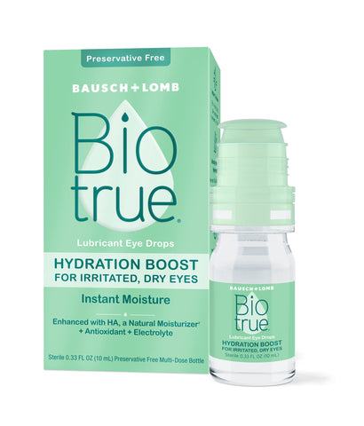 Biotrue Hydration Boost Eye Drops, Preservative Free, Soft Contact Lens Friendly for Irritated and Dry Eyes from Bausch + Lomb, 