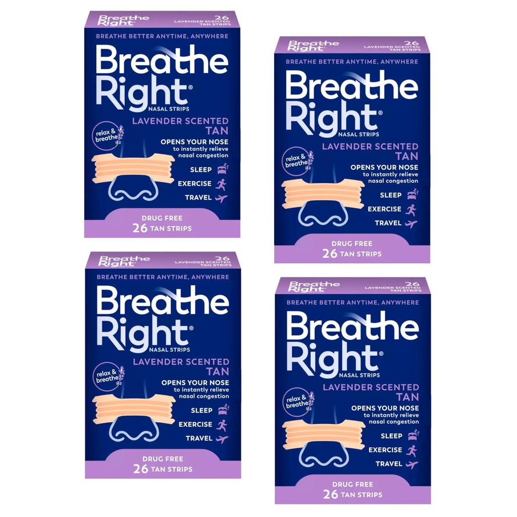 Breathe Right Nasal Strips, Lavender Scent 26 Count (4 Pack)