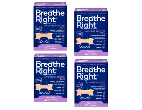 Breathe Right Nasal Strips, Lavender Scent 26 Count (4 Pack)
