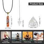 Crystals and Healing Stones, 21 Pcs Healing Crystals Set, 7 Chakra Crystal Stones Set Real Natural Raw Selenite Pyramid Reiki En